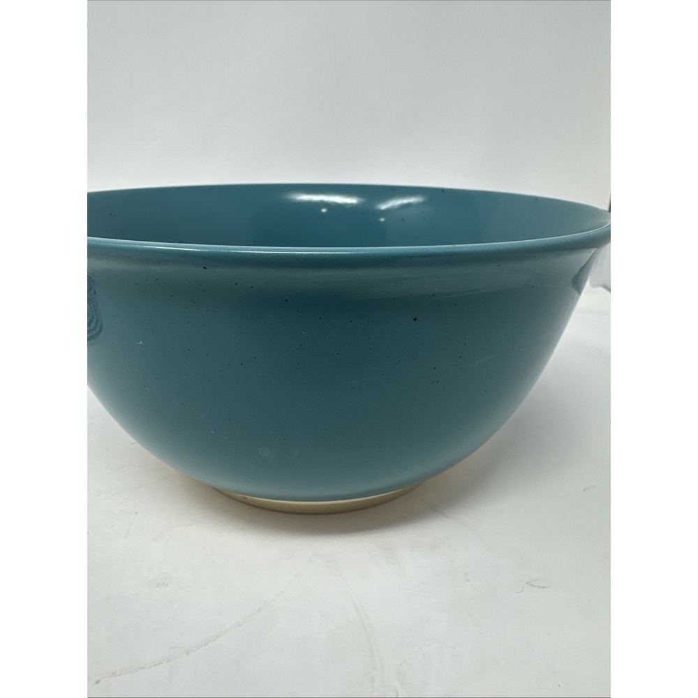 Over and Back Medium Mixing Bowl Teal Speckled Tan Robins Egg Style